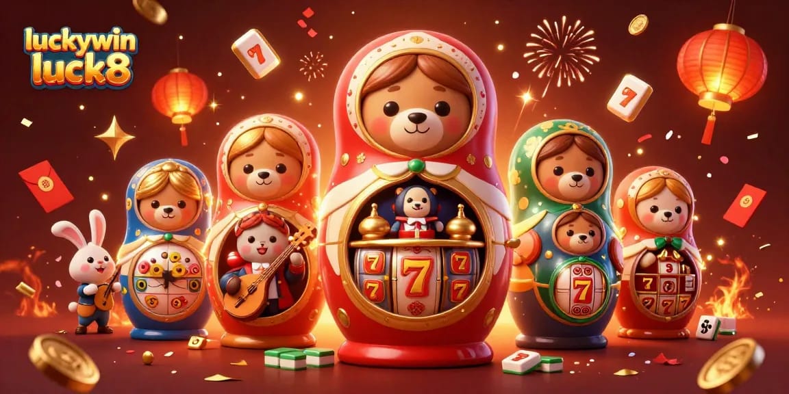 Engage with luckywin luck8 in a vibrant casino scene featuring festive elements and dealers.