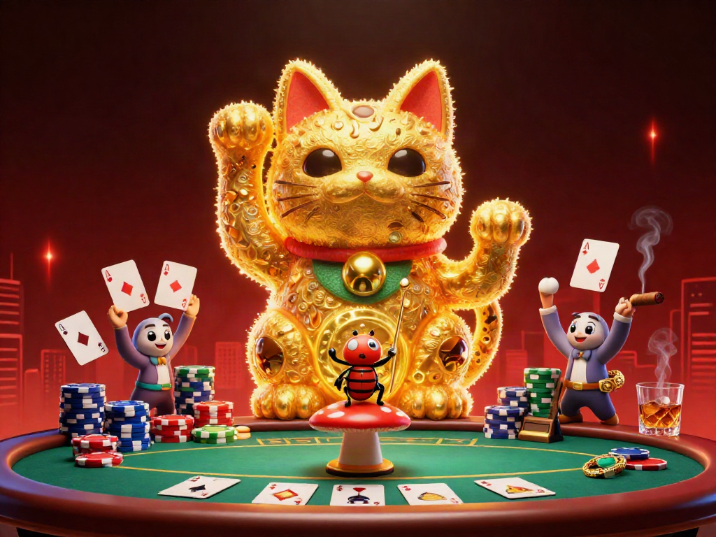 Engage in thrilling games at b52clubb with vibrant tokens and an enchanting lucky cat.