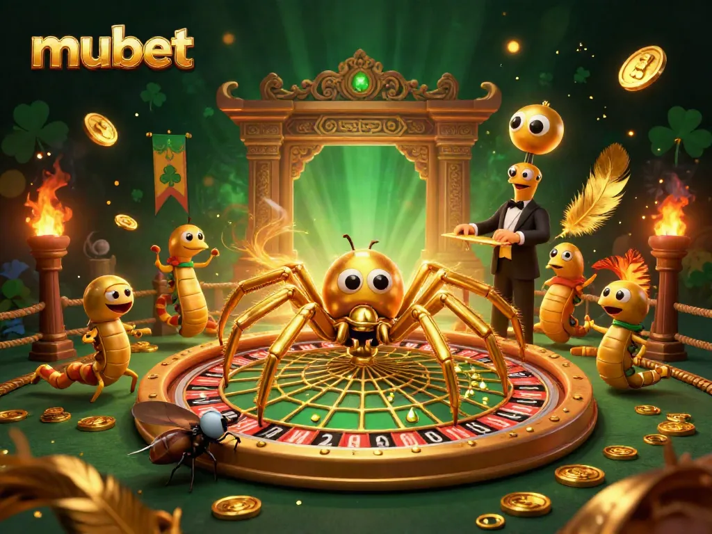 Place bets at the vibrant mubet roulette wheel surrounded by enchanting golden atmosphere.