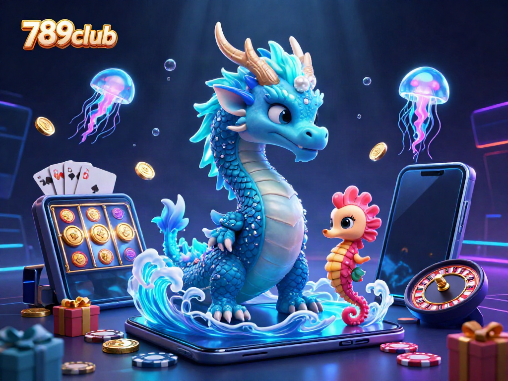 Engage in exciting gameplay at 789club with a vibrant underwater theme showcasing a dragon and knight.