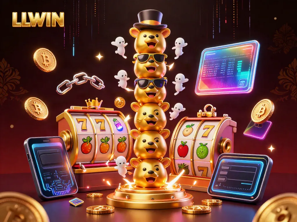 Engage with the exciting world of LLWIN featuring a totem pole and vibrant casino elements.