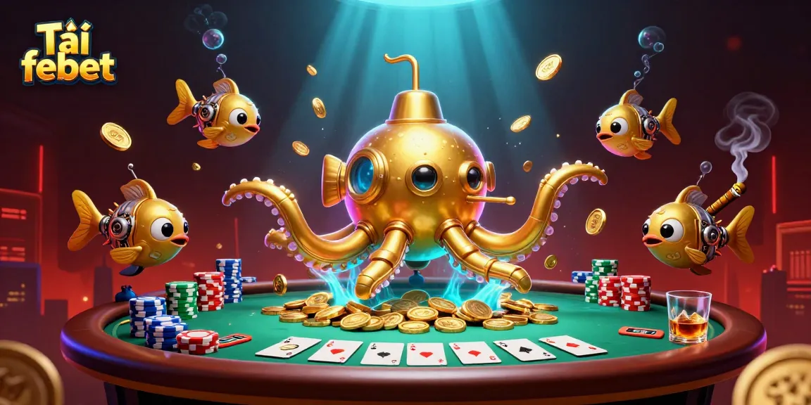 Engage in thrilling gameplay on Tải febet amidst vibrant casino visuals and golden treasures.