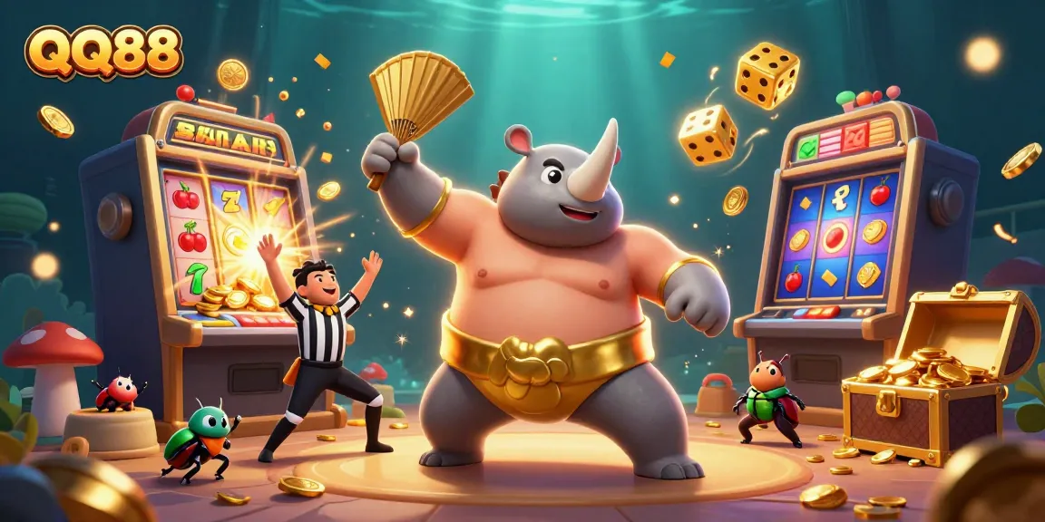 Experience exciting gameplay at QQ88 with vibrant 3D casino themes and thrilling slot machines bursting with coins.
