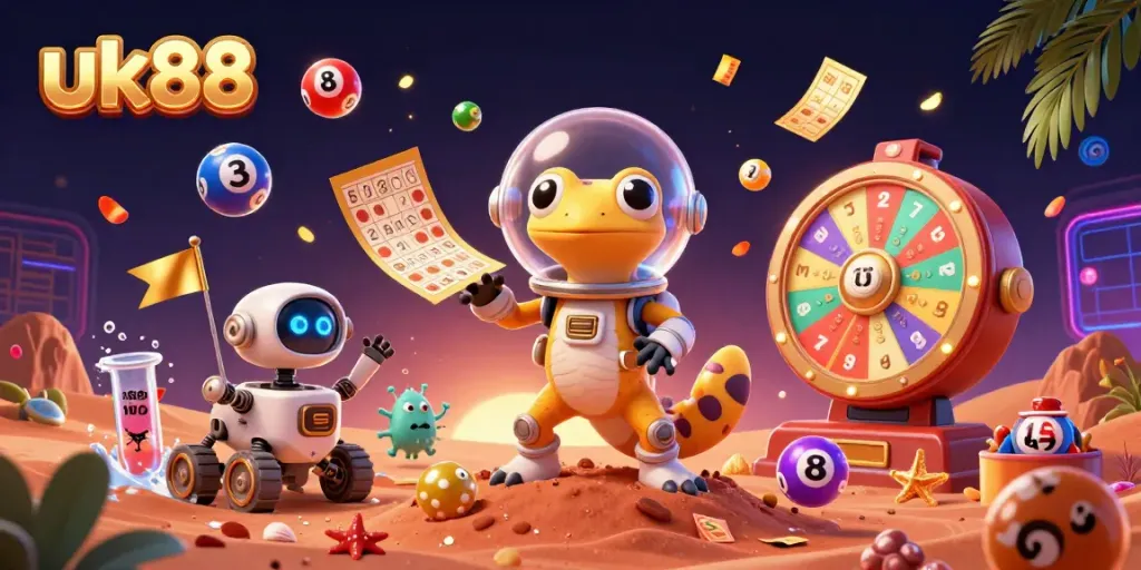 Engage in exciting games at uk88, featuring a lively Martian scene with dynamic elements!