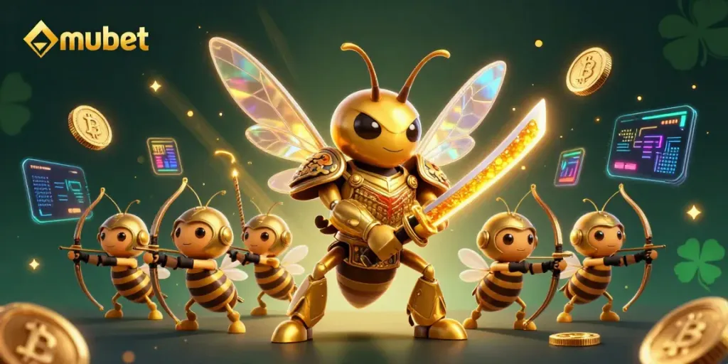 Engage with the vibrant mubet gaming scene featuring samurai hornets and dynamic casino elements.
