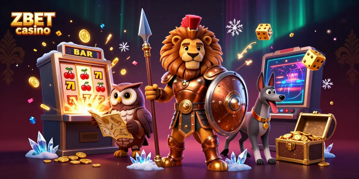 Experience thrilling gameplay at ZBET casino with vibrant slot machines and casino characters in an enchanting scene.