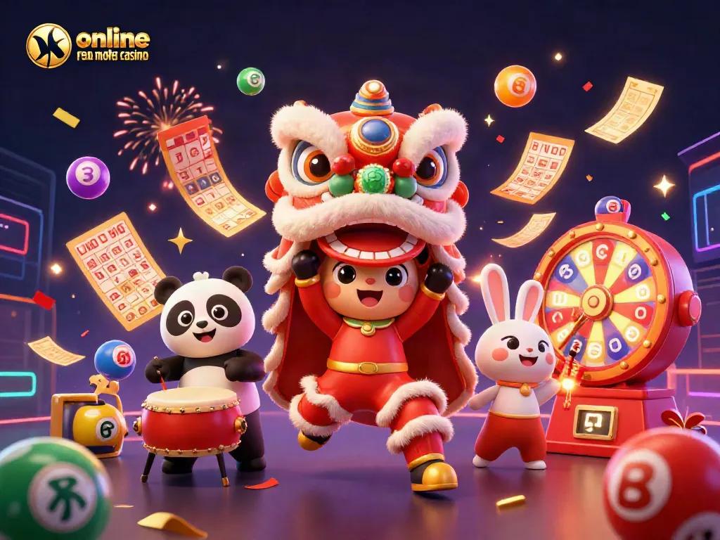 Engaging scene with characters celebrating at an online real money casino with festive elements.