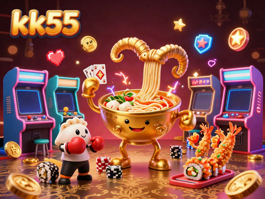 Experience thrilling gaming action at kk55 with vibrant 3D characters and dynamic casino elements.