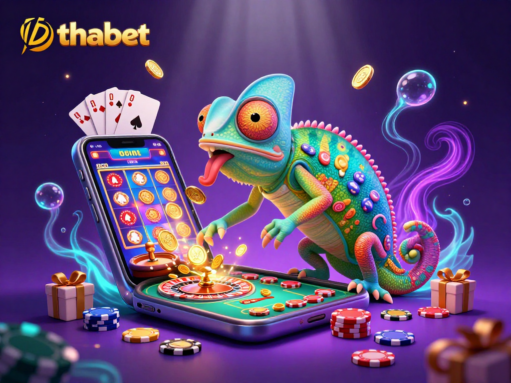 Experience thrilling gameplay at thabet with a vibrant casino scene featuring charming cartoon elements.